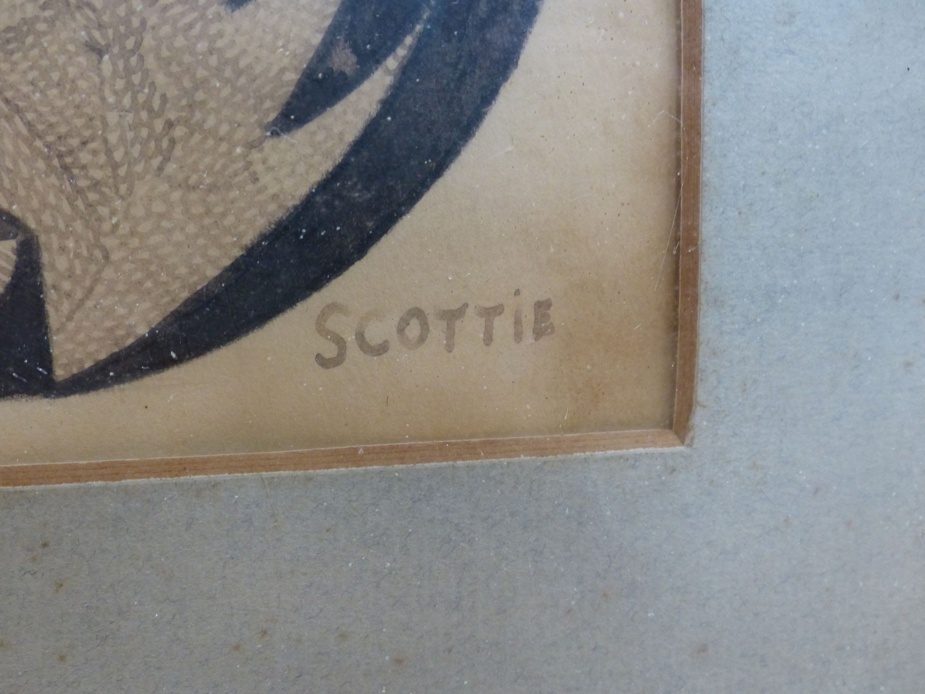 Scottie Wilson (1889-1972), watercolour on paper, Stylised birds and flowers, signed Scottie, 37 x 27cm